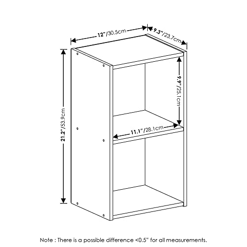 Furinno Luder Bookcase/Book/Storage, 2-Tier, White