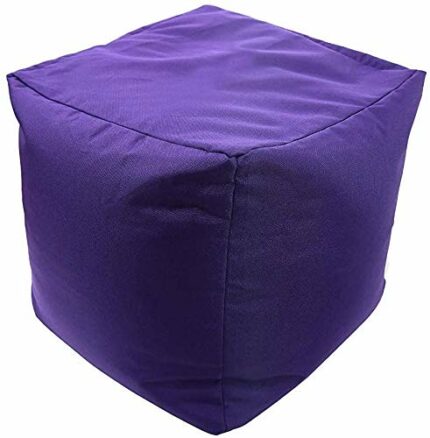 Artistic Fashionista* New Waterproof Square Cube Bean Bag Indoor Outdoor Garden Footstool Rest Seat Pouffe Ottoman Beanbag 40x40x40 cm (Purple)