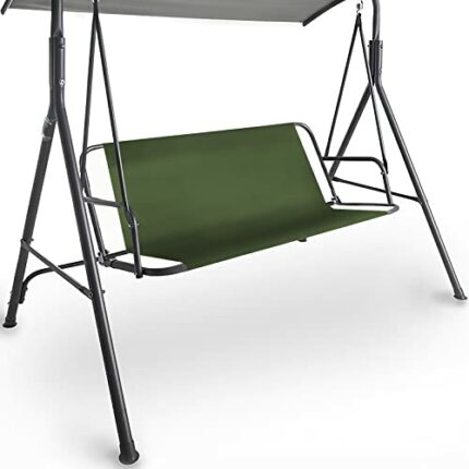 Coverify Garden Swing Seat Cover, Durable 600D Oxford Fabric Garden Swing Chair Cover Outdoor Replacement Swing Seat Cover, Universal Fit for 3-s