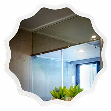 Bathroom mirror Illuminated with LED Light Wall Mounted Frameless Lace Defogging Explosion Proof High Definition Silver Mirror