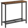 HOOBRO Console Table, Slim Console Table for Hallway, Entryway Table with 2 Shelves, Industrial Display Table, Slim Sofa Table for Living Room, B