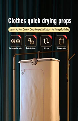 PUFYA 400W Portable Folding Dryer, Electric Clothes Dryer Machine, 8 Hours Smart Timing, Temperature Control Double Protection, Wardrobe Dryer fo