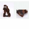 Countertop Triangle Shape Bamboo Wood Wine Rack - Table Top Wine Bottle Storage Slots for 5 Bottles 5 Wine Glass Rack Hanging Cup Holder -Free St