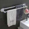 HIGOH Towel Racks, Towel Rail for Bathroom,Double Rod Hand Towel Holder Bathroom Bathroom Suction Cup Rack,Bath Towel Rod,Nordic Minimalist Creat