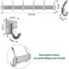 smartpeas Wall Coat Rack Rustproof Stainless Steel - Dimension 43x8x3.8 cm - Holds Up to 30Kg - Simple Brushed Finish - No Sharp Edges 6 Fixed Co