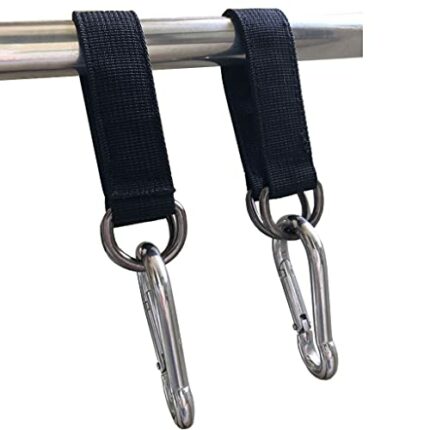 AIVOOF Swing Hanging Straps, 2 PCS 25cm / 9.8inches Tree Swing Straps Hanging Kit Heavy Duty Hanging Straps Holds 440 lbs with Carabiner Perfect