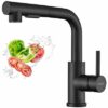 DAYONE Kitchen Mixer Tap with Pull Out Spray, Stainless Steel Sink Taps Mixer for Kitchen Single Lever, High Arc 360° Swivel 3 Spray Modes Kitche