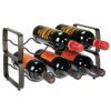 mDesign Set of 2 Wine Rack – Stackable Metal Wine Shelf for up to 3 Bottles – Convenient Shelf for Wine Bottles and More – Graphite Grey