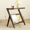 UVAN ART Side Table Living Room for Small Spaces Outdoor Coffee Tables for Garden Wooden Side Table in Glass for Bedroom Rattan Side Table Natura