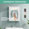 HIGEINE Bathroom Wall Cabinet with Mirror, Mirrored Wall Storage Cabinet，Mirrored Medicine Cabinet,Defogger LED Mirror Bathroom Storage