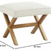 Amazon Brand - Rivet Mid-Century Modern X Stool Ottoman Chair, 50.8 cm W, Ivory