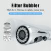 3 Functions Kitchen Tap Spray Head Pull Out Spray Shower Head for Kitchen Bathroom Mixer Tap Faucet Replacement Part, G 1/2 Connector, Chrome Fin