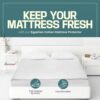 100% Egyptian Cotton Mattress Protector - Hotel Quality Quilted Cover Extra Deep 30cm Skirt - Anti-Allergy Bed Fitted Topper - Breathable Mattres