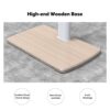 FITUEYES TV Floor Stand 1.4m with 20mm Wood Base for 32-70 Inch TV, 60° Swivel & 6 Height Adjustable Tall TV Stand with 2 Shelves, Corner Slim TV