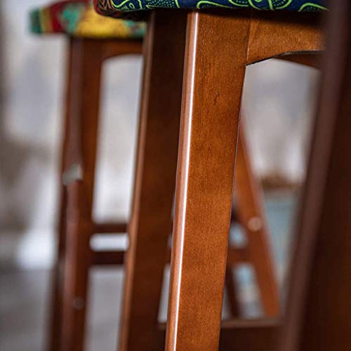 LUKEO FurnitureR Bar Chair Pub Bar Height Barstool Industrial Dining Bar Stools Chairs with PP Seat Backrest and Wooden Leg Set of Bar