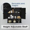 TaoHFE Black Bathroom Cabinet,Bathroom Wall Cabinet 2 Door Adjustable Shelves,Over The Toilet Storage Cabinet,Black Bathroom Cabinet Wall Mounted