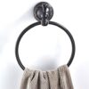 RAKUTE Black Bronze Brushed Towel Ring, Retro Towel Rack, Bathroom Pendant Black Round Towel Holder Bathroom Ring