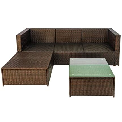 CZDYUF Rattan Patio Furniture Set Wicker Sofa Cushioned Combination Furniture Set Garden Patio Sofa Set
