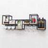 Wine Bottle Racks Wall-Mounted | Wood Metal Wine Glass Holder |Suspended Wine Goblet Stemware Holder |Wine Shelfing Storage Unit Shelves