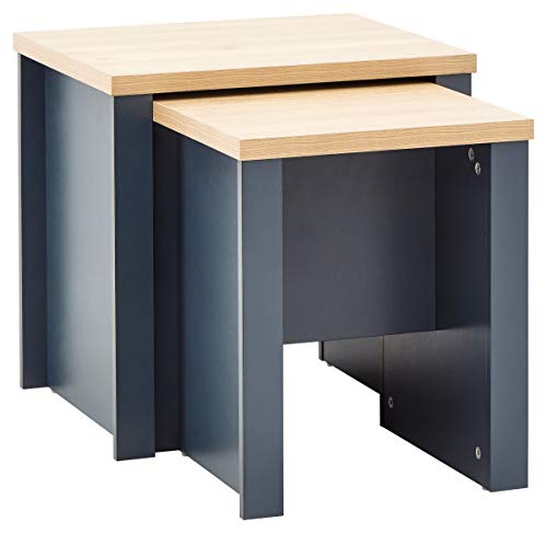 GFW Nesting Table, Wood, Slate Blue, 50 x 49 x 45 cm