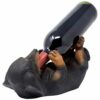 Dachshund Weiner Dog Puppy Wine Bottle Holder Statue with Decorative Tabletop Wine Rack Display Stand for Home Bar Decorations or Canine Kitchen