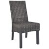 vidaXL 6x Dining Chair Kubu Rattan and Mango Wood Brown Kitchen Furniture Seat