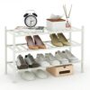 Trenect Bamboo Shoe Rack for Entryway 6 Tier Narrow Vertical Small Shoe Rack Closet Shoe Storage Stackable Shoe Organizer Shoe Shelf for Small Sp
