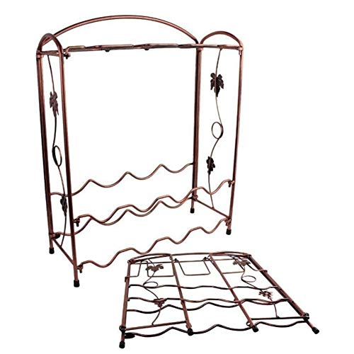 OUSIKA Wine Racks,Wine Bottle Rack,Free Standing Metal Wine Holder Iron Art 8 Bottles Wines Glass Racks for Bar Cabinet Pantry Kitchen Display Ra