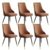 Kitchen Dining Room Furniture Chairs Dining Chairs Set Of 6 Living Room Side Chairs Water Proof PU Leather Kitchen Chairs with Metal Legs Kitchen