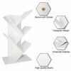 QUMENEY Tree Bookshelf, Wood Book Tower, 5-Shelf Bookcase - Premium Books/CDs/Albums/Files Holder, Display Storage Rack Organizer Shelves for Hom