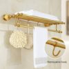 HIGOH Towel Racks,Bathroom Towel Rack Wall Mounted Towel Holder,European Style Bathroom Towel Rack,Stainless Steel Bathroom Rack,Bathroom Jade Ba