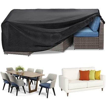 Garden Furniture Cover, 200 x 160 x 70cm Patio Set Cover Waterproof, 420D Heavy Duty Oxford Polyester Garden Table Cover Windproof，Anti-UV for Ch