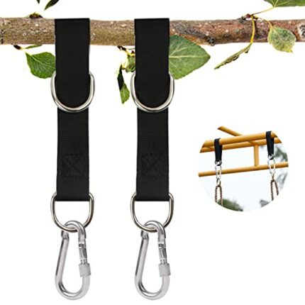 AMONENZ tree swing hanging kit, 55cm hammock tree straps, Swing Hanging Straps, Heavy Hanging Straps with Two Sturdy Carabiners for Tree Swing Se