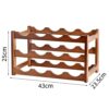 CHUNYU Vintage Wooden Wine Rack Cabinet Holders Shelf Standing Barware Storage Racks Home Bar