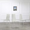 WALNUT (120 x 70 x 75) cm 5 Piece Dining Table Set GlassTable and 4 Leather Chair for Kitchen Dining White