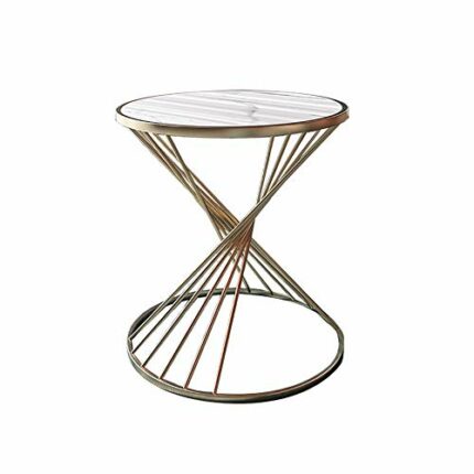 CZDYUF Nordic Light Small Coffee Table Books Round Simple Marble Sofa Side Bedside Table Light Corner Furniture