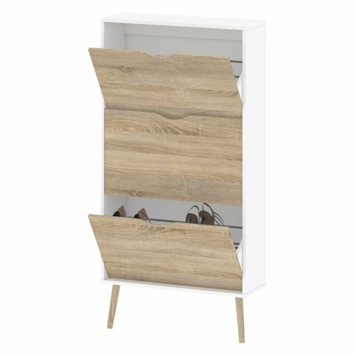 TJLSS 3-Drawer Shoe Accent Cabinet Oak Structure Shoe cabinet Home hallway shoe storage Shoe rack organizer