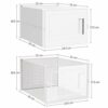 SONGMICS Shoe Boxes, Set of 18 Plastic Shoe Storage Organisers, Stackable and Foldable for Trainers, Fit up to UK Size 9, 9 Transparent Bins and 