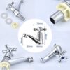 Traditional Victorian Pair of Basin Taps Bathroom Sink Taps Mixers Hot and Cold Bath Brass Faucet - Chrome Plated