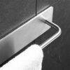 VERDDE Self-Adhesive Brushed Finish Stainless Steel Towel Bar Rack with Hook Bathroom Hand Bath Towel Holder Storage Organizer/D