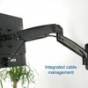 VIVO Height Adjustable Pneumatic Extended Arm Single Monitor Wall Mount, Full Motion Articulating, Fits 17 to 27 inch Screen, Black, MOUNT-V001G
