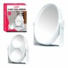 Anika 91630 3-Way Oval Mirror | 2X and 3X Magnification | Portable and Hands Free | Sleek and Stylish, White, 18 x 5 x 27.5 cm