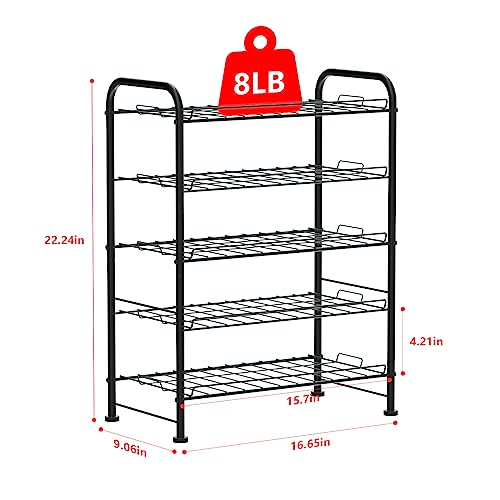 OYEAL Water Bottle Storage Rack 5 Tier Bottled Water Holder Organizer Freestanding Floor Beverage Soda Drink Stand Shelf for Kitchen Pantry Can S