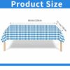 3PCS Plaid Tablecloth,130 * 230cm Wipe Clean PVC Tablecloth,Rectangular Large Easy Care Table Cover White Checkered Reusable Oil-proof Gingham Ta