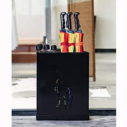 FBITE Umbrella Stands,Umbrella Holder Metal Umbrella Stand with Removable Drip Tray 2 Compartment Design Large Umbrella Standing Rack/Black/36 *