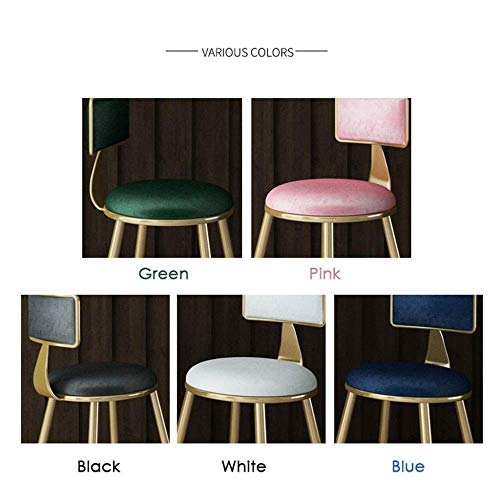 AANAN Stools,Stool,Bar Stools Dining Chairs Pub Bar Height Barstool, Modern Contemporary Dining Caf Bar Stool Chairs with Pink Seat and Backrest,