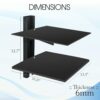 FEBTECH - Projector Shelf for Wall - Wall Mounted Shelf - Floating Shelf for Tv,DVD Players,Games Consoles, Cable Boxes, TV Accessories, 2 Shelf,