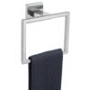TQKAG Brushed Gold Towel Ring Bathroom Hand Towel Holder Stainless Steel Square Towel Bar Hangers Wall Mounted