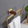 RAKUTE Nordic Walnut Bathroom Towel Ring, Round Towel Towel Rack, Simple Light Luxury Towel Holder Bathroom Ring