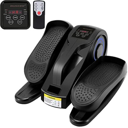 Rollingsurfer Under Desk Elliptical Machine, Adjustable Speeds Elliptical Trainer with Remote Control, Seated Pedal Exerciser, Compact Portable E